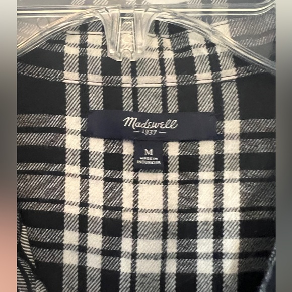 MADEWELL Plaid Flannel Shirt Dress Size Medium - Picture 4 of 4